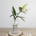 Home Decor Glass Vase Container hohe Blase gerippt